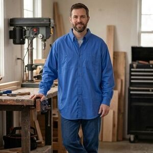 Bundle Of 2 Men's Dakota Oxford Long Sleeve Blue Shirt - 2XL NWT